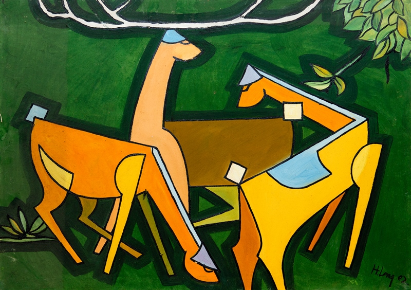 Tranh Sơn Dầu Bày Đàn